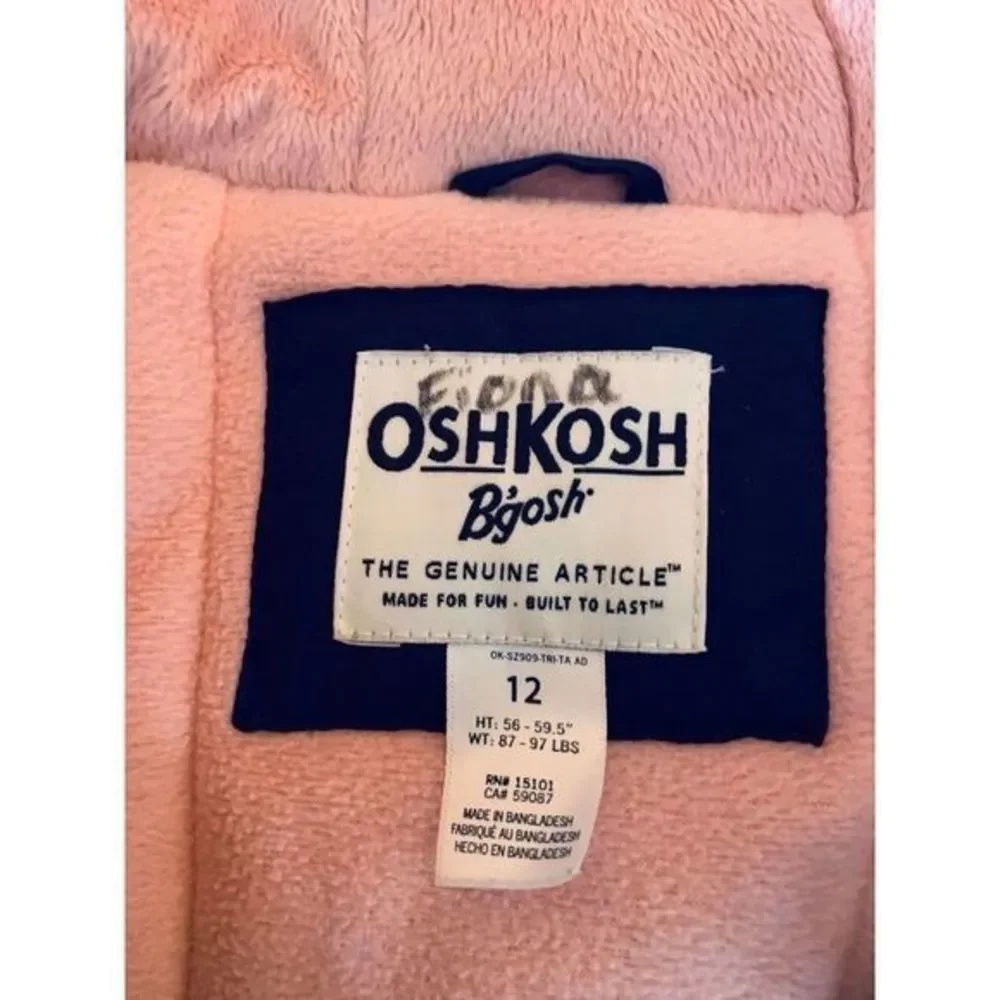 Osh Kosh B' Gosh Girls Faux‎ Fur Navy&Pink Coat 12
